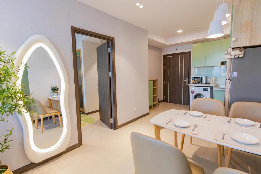 Kuchyň nebo kuchyňský kout v ubytování Condotel CSJ Luxury Vũng Tàu