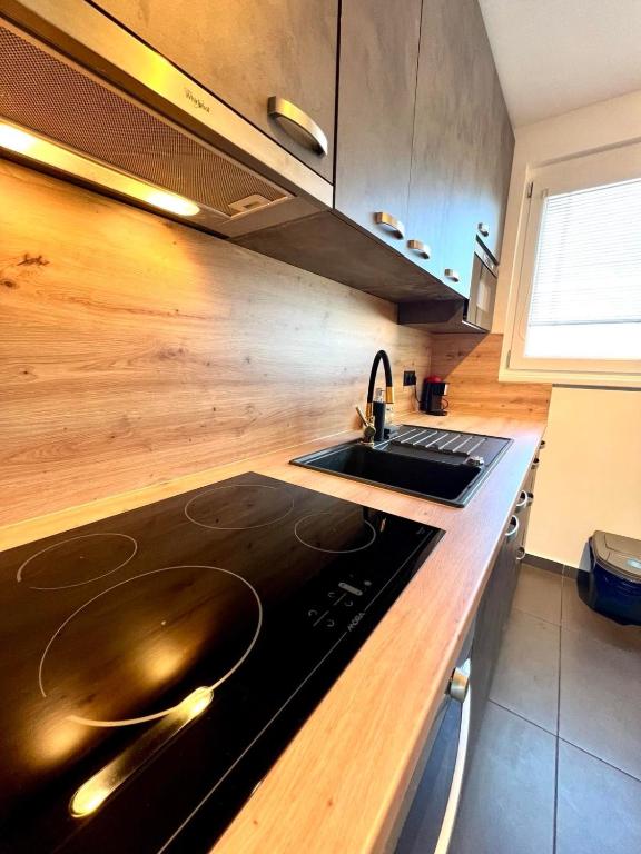 Kuchyň nebo kuchyňský kout v ubytování Apartman Aniko