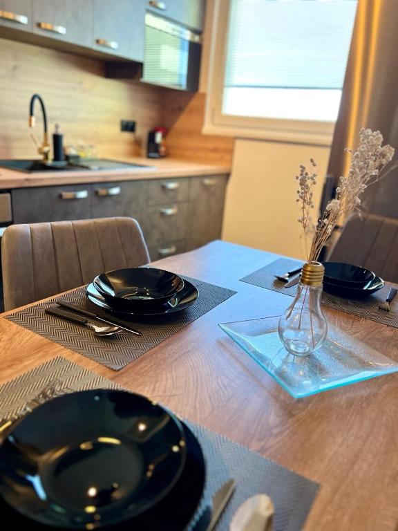Kuchyň nebo kuchyňský kout v ubytování Apartman Aniko