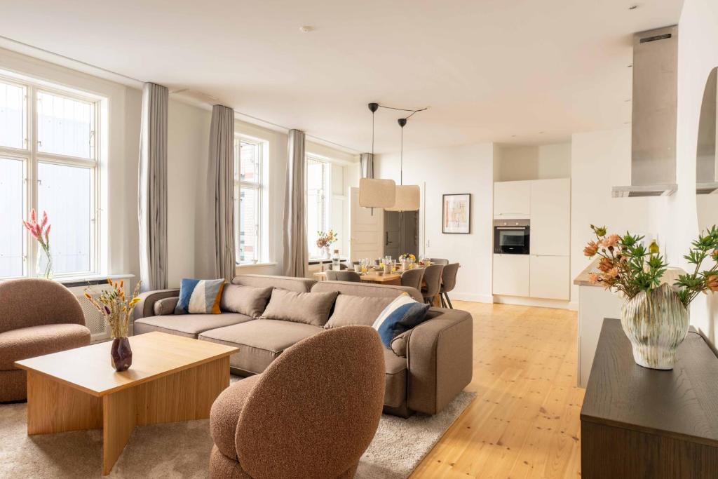 Posezení v ubytování Beautiful City Apartments Vesterbro