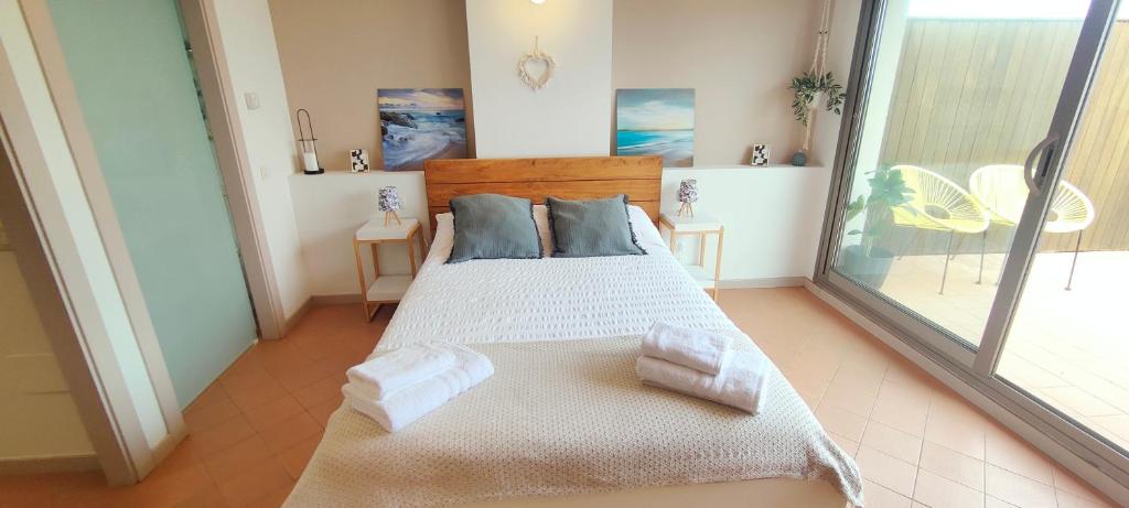 Postel nebo postele na pokoji v ubytování Apartamento Loft Mar&Pol