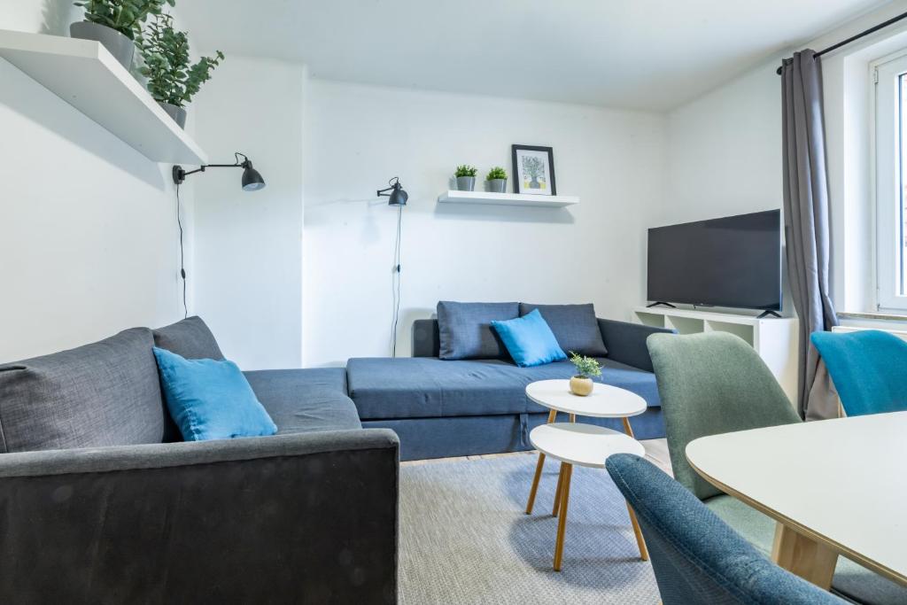 Posezení v ubytování 3-Zi - 6 Personen - Zentral-Bielefeld - kostenloser Parkplatz