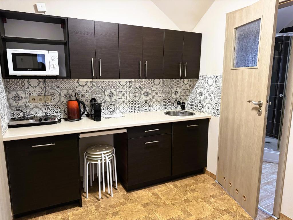 Kuchyňa alebo kuchynka v ubytovaní ApartamentyKudowa - Willa Pod Dębami z ogrodem i parkingiem,