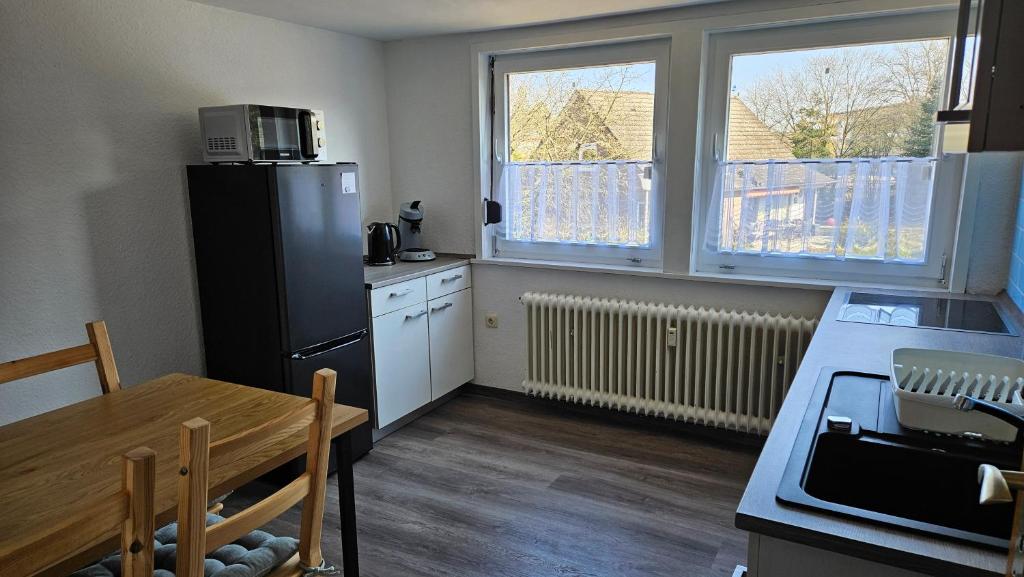 Kuchyň nebo kuchyňský kout v ubytování Ferienwohnung Ekaterina