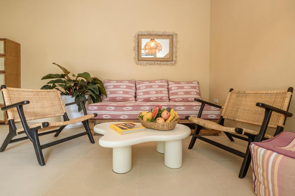 Posezení v ubytování Botanica Villas