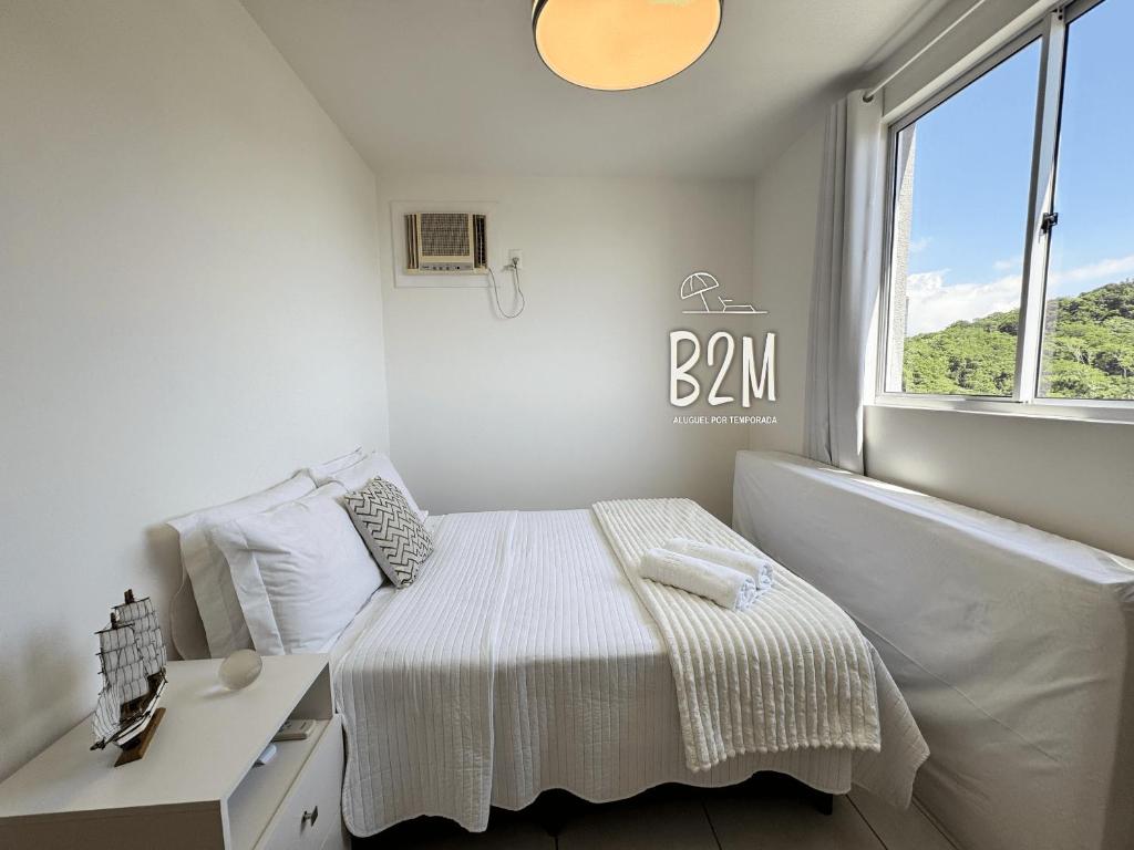 Postel nebo postele na pokoji v ubytování Apartamento acolhedor com vista mar, Beto Carrero