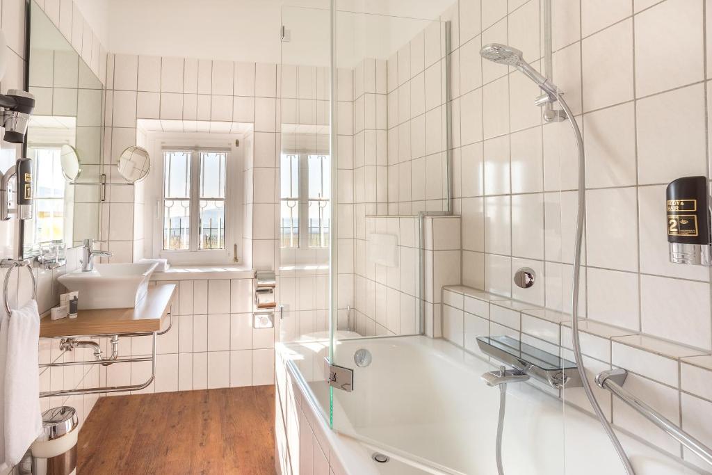 Koupelna v ubytování Hotel Annaberg