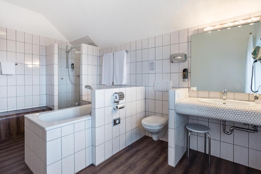 Koupelna v ubytování Hotel Annaberg