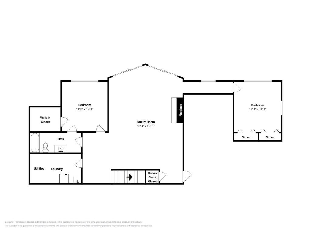 a floor plan of a house at Happyplace Hideaway in McHenry