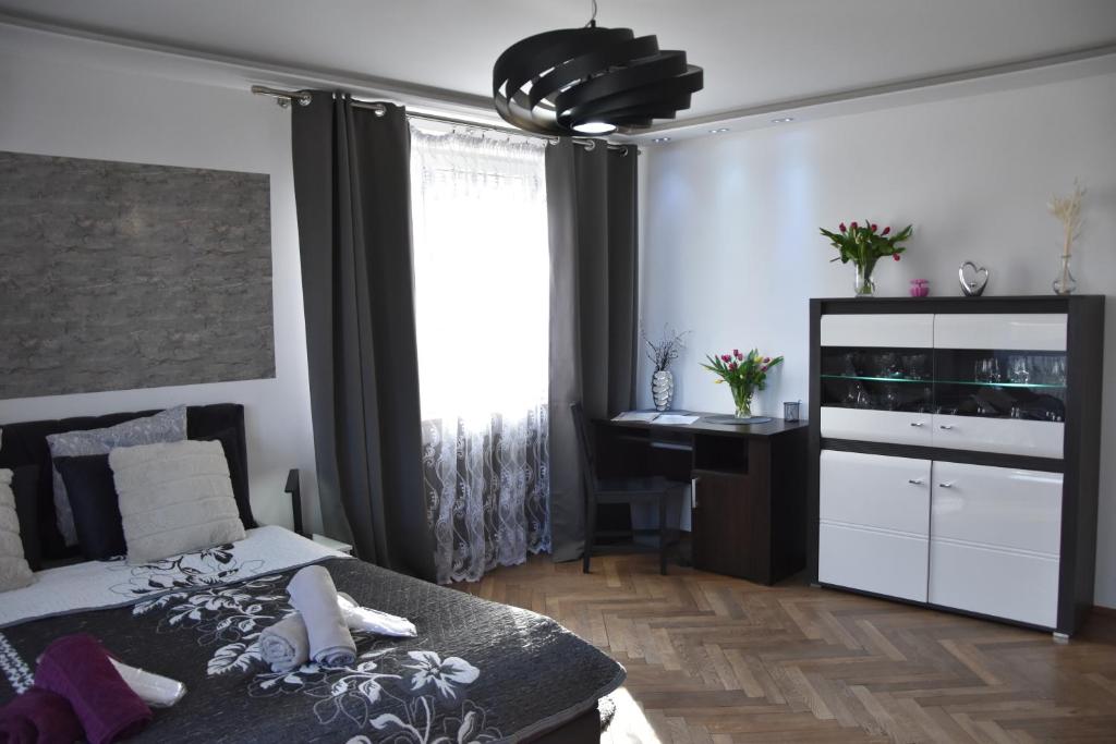 Kuchyň nebo kuchyňský kout v ubytování Apartament Night Premium Krakow