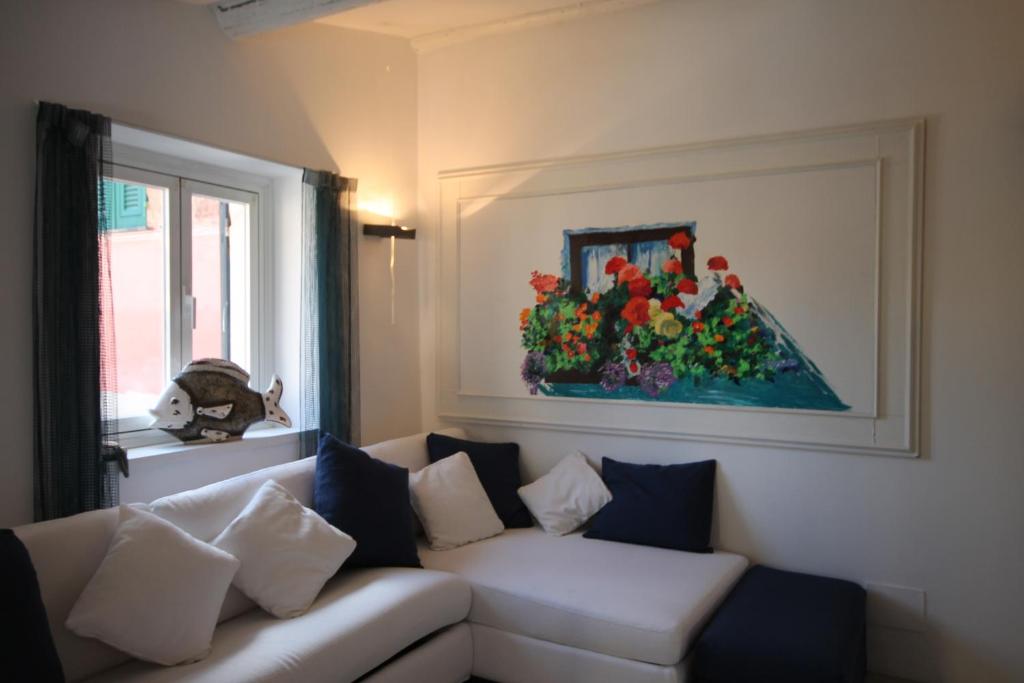Χώρος καθιστικού στο Portofino's Cozy Terrace
