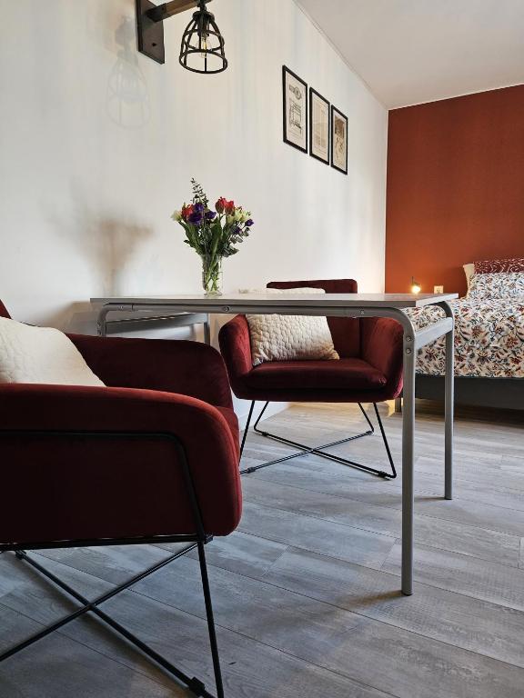 Posezení v ubytování B&B it Arbeidershûske