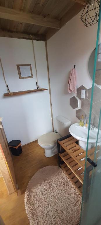 Koupelna v ubytování Tiny House Turmalina