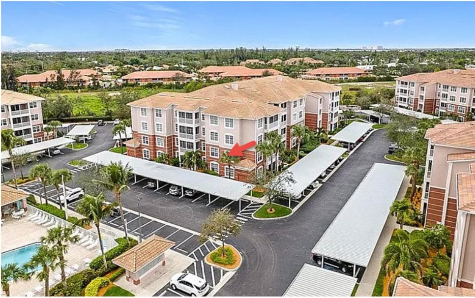 an aerial view of a resort with a parking lot at 3Bedroom, 2 Bathroom Condo in gated community in Fort Myers