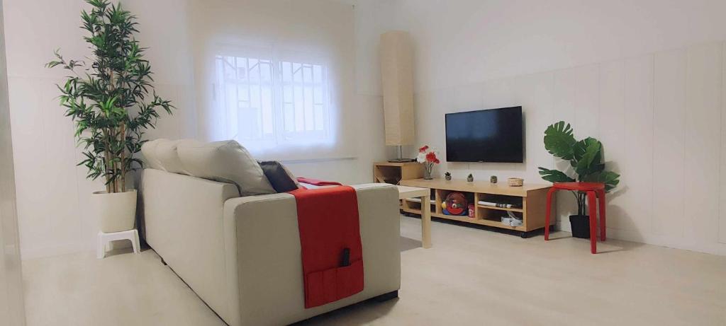 Televízia a/alebo spoločenská miestnosť v ubytovaní Maria House