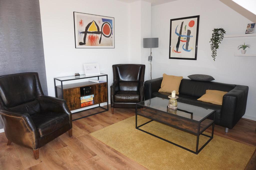 Posezení v ubytování Ferienwohnung in 18107 Elmenhorst kurz vor Warnemünde