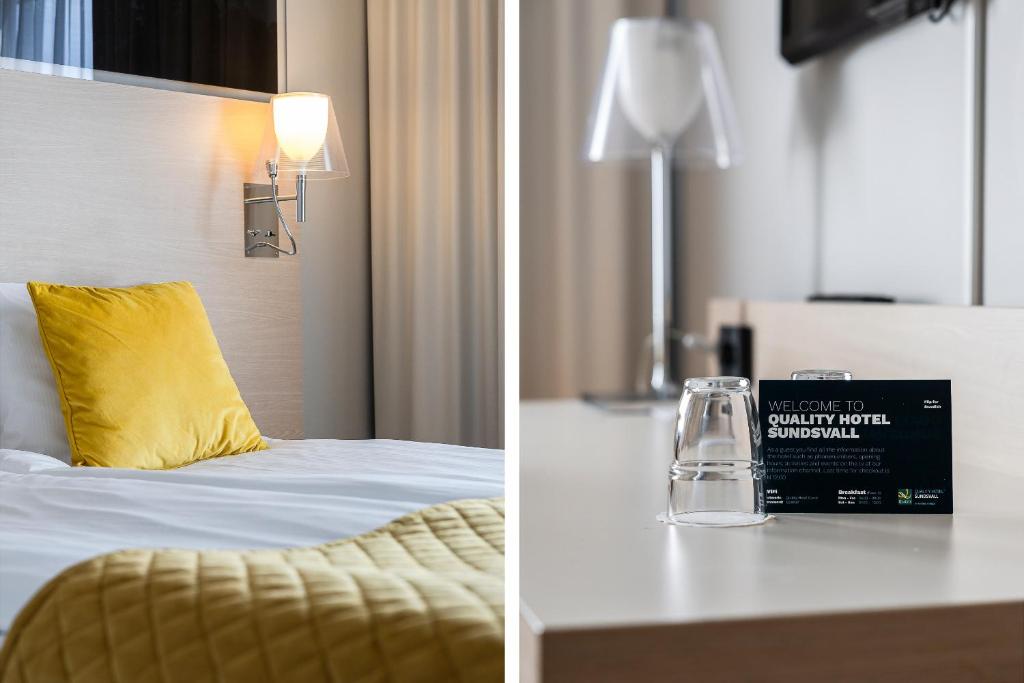 Postel nebo postele na pokoji v ubytování Quality Hotel Sundsvall
