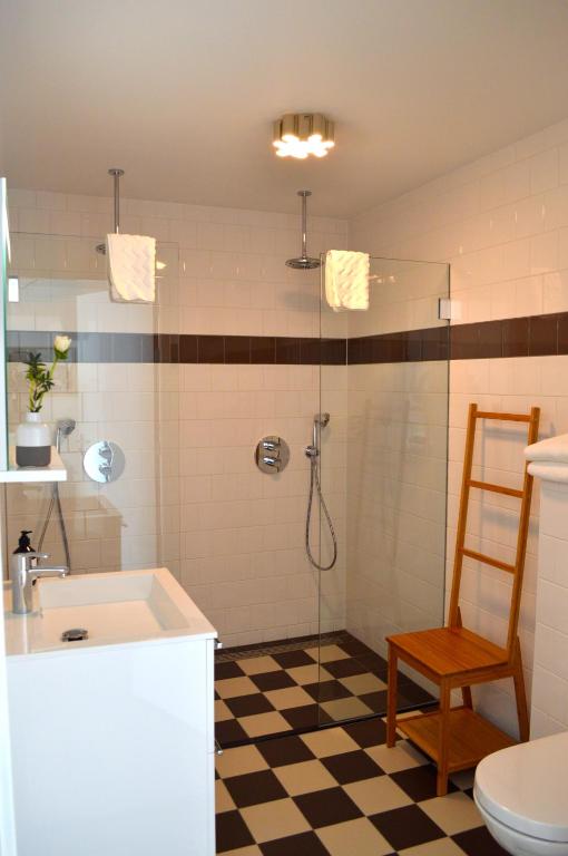 Een badkamer bij Hotel Steeds aan Zee