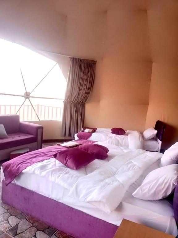 Postel nebo postele na pokoji v ubytování Wadi rum vaggie camp
