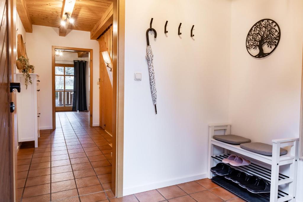 Kuchyň nebo kuchyňský kout v ubytování Bayerwaldchalet 2