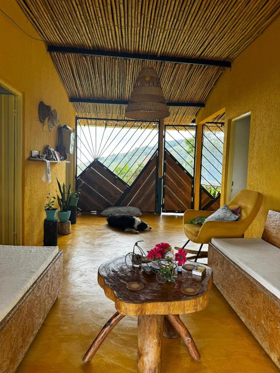 Postel nebo postele na pokoji v ubytování Casa Mostaza-Ecolodge