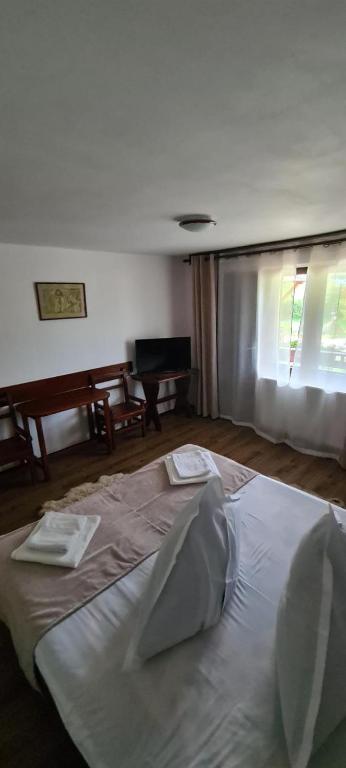 Postel nebo postele na pokoji v ubytování Complex de pensiuni si casute - Lac Bistricioara