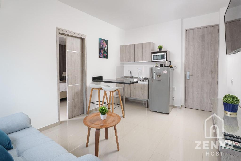 Kuchyň nebo kuchyňský kout v ubytování Hotel On By Zenya Host