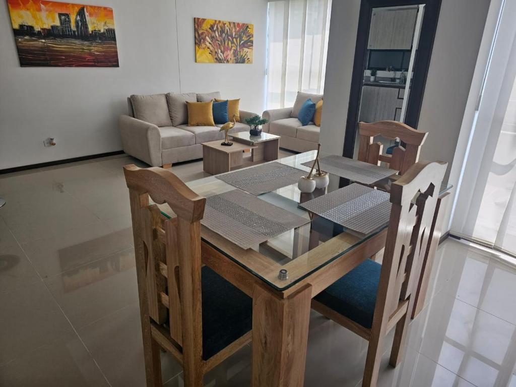 Posezení v ubytování departamento amoblado