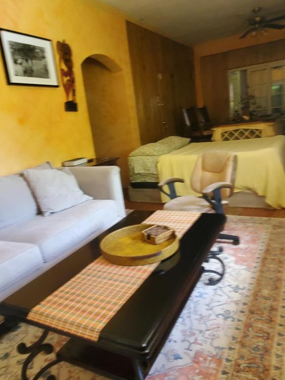 Area soggiorno di Private Lodge, Cousin's Cove