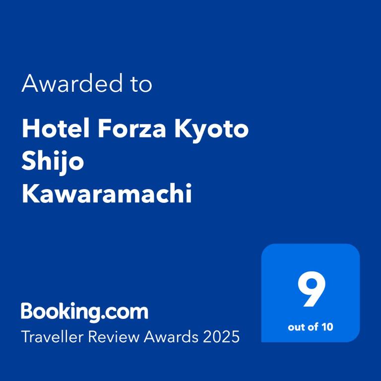 Certifikát, hodnocení, plakát nebo jiný dokument vystavený v ubytování Hotel Forza Kyoto Shijo Kawaramachi