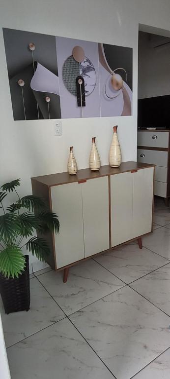 Kuchyň nebo kuchyňský kout v ubytování Aconchego do Lar Residencial