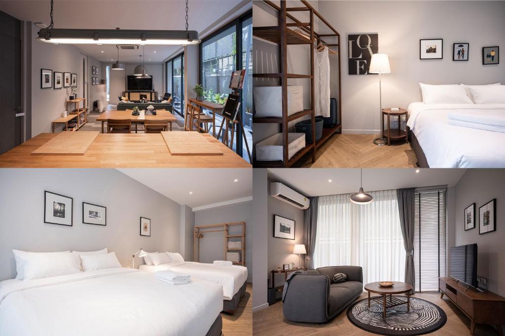 Postel nebo postele na pokoji v ubytování humble abode Bangkok Vacation Home