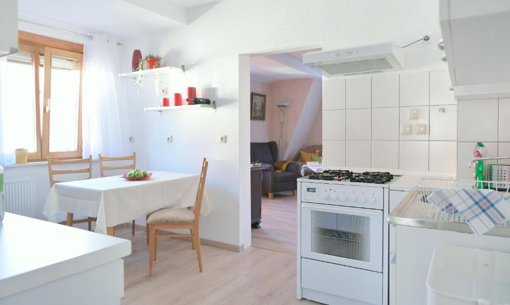 Kuchyň nebo kuchyňský kout v ubytování Ferienwohnung Bodenstein