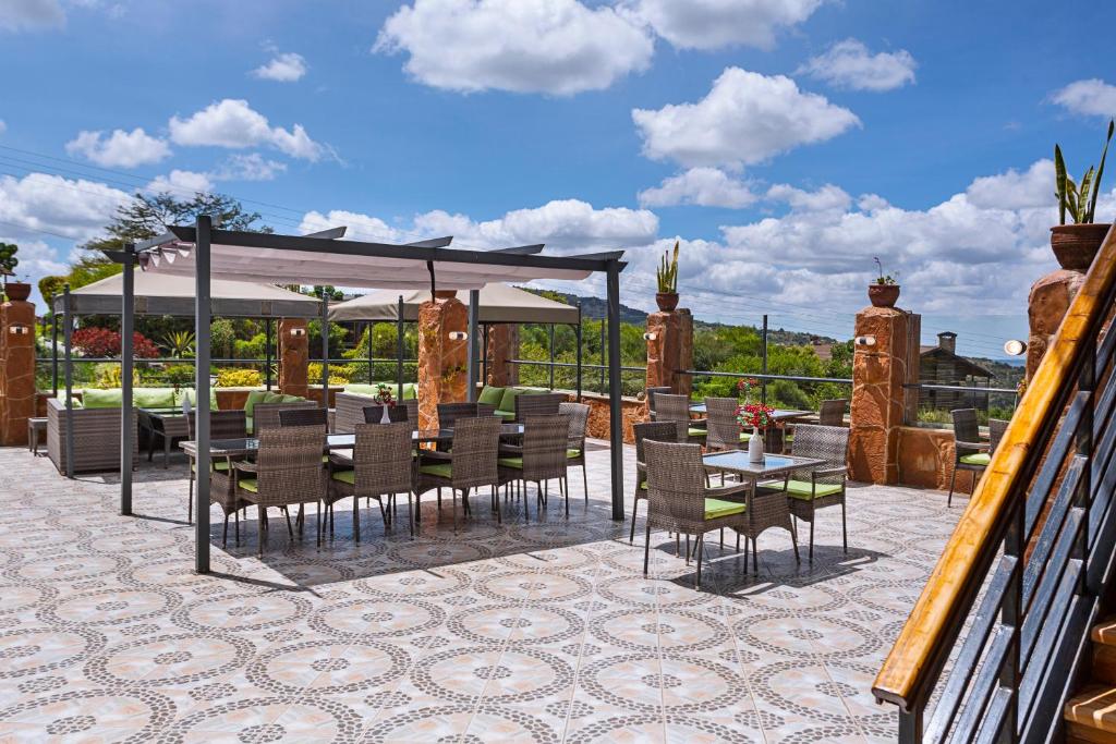 Balkón nebo terasa v ubytování Lerruat Log Resort