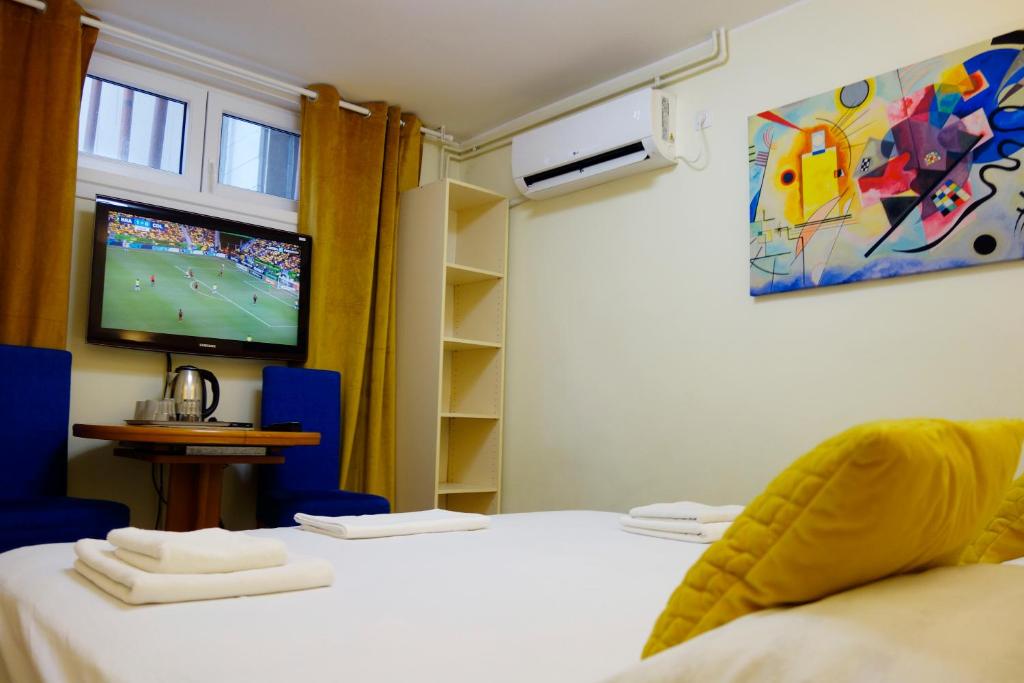 TV a/nebo společenská místnost v ubytování Villa Loop Beograd