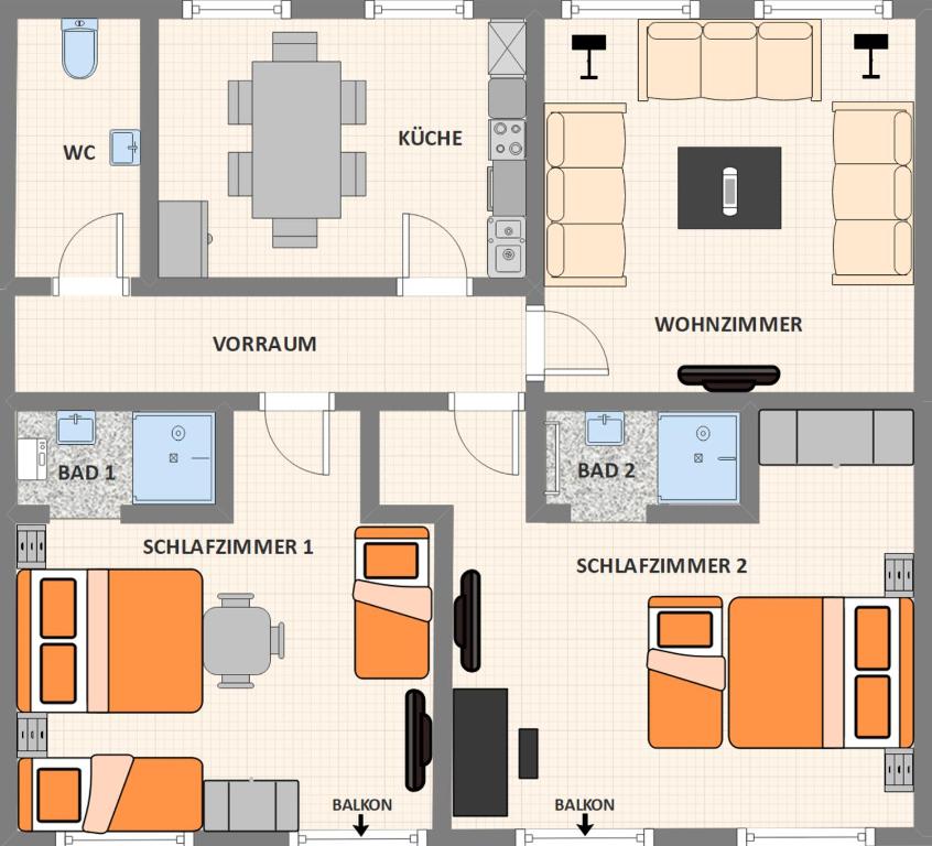 Půdorys ubytování Appartement Gimpl