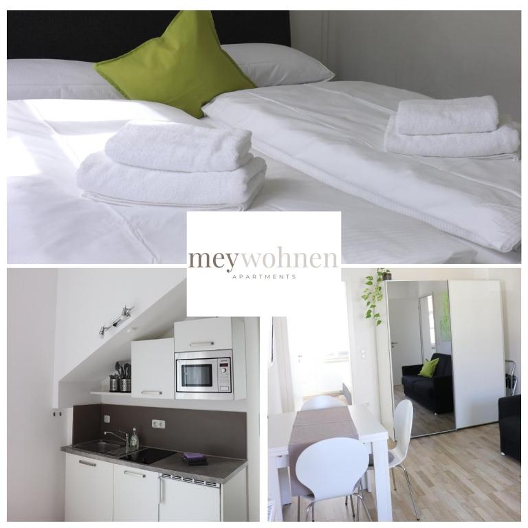 Kuchyň nebo kuchyňský kout v ubytování meywohnen Stadthaus Bad Aibling