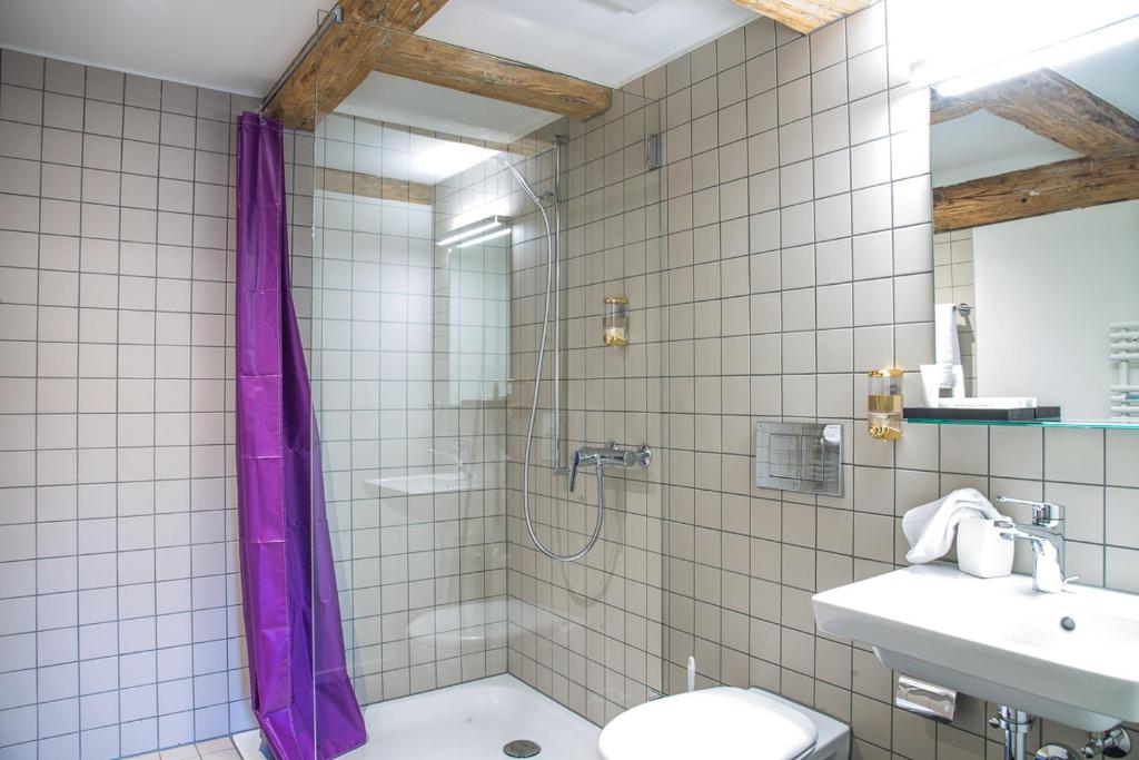 
Ein Badezimmer in der Unterkunft Schwiizer Pöschtli
