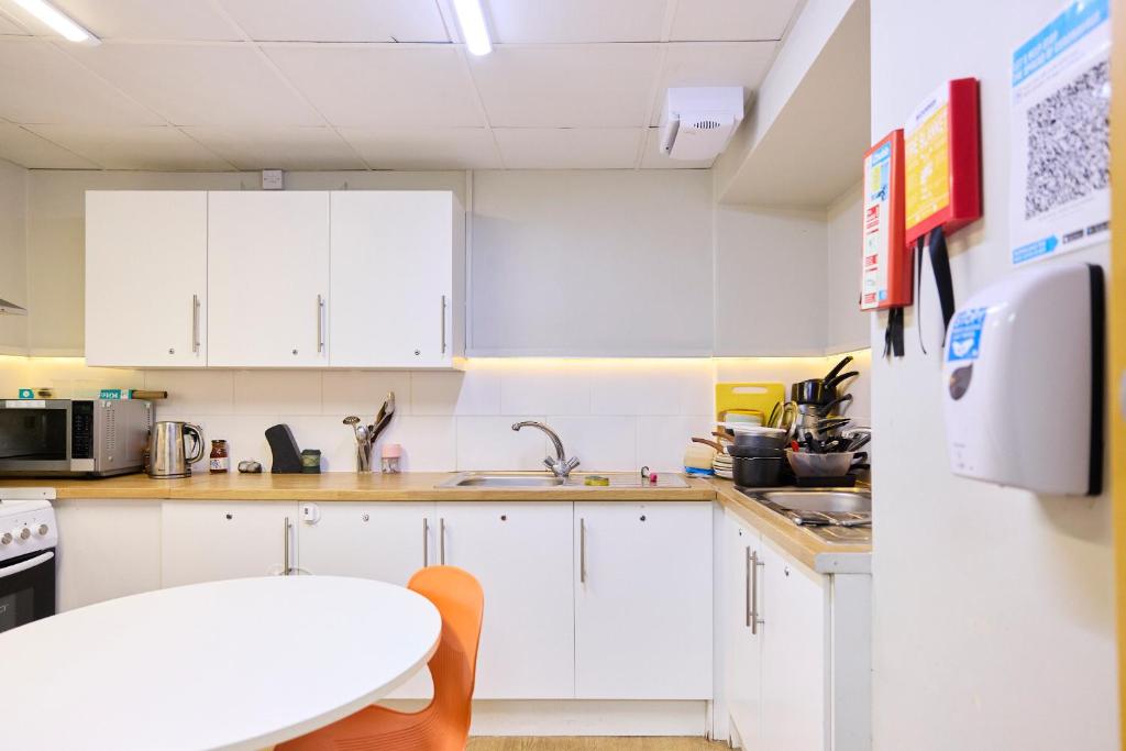 Kuchyň nebo kuchyňský kout v ubytování Louise House Hostel