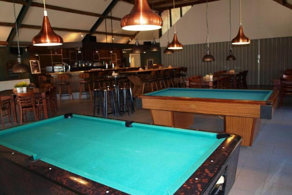Biliár nebo kulečník v ubytování Cozy and child-friendly chalet in the Veluwe