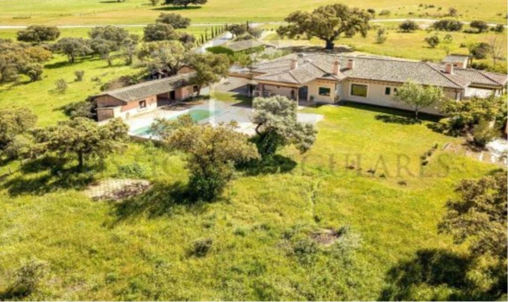 MejoradaにあるLa encina del pastorの庭のある家の航空写真