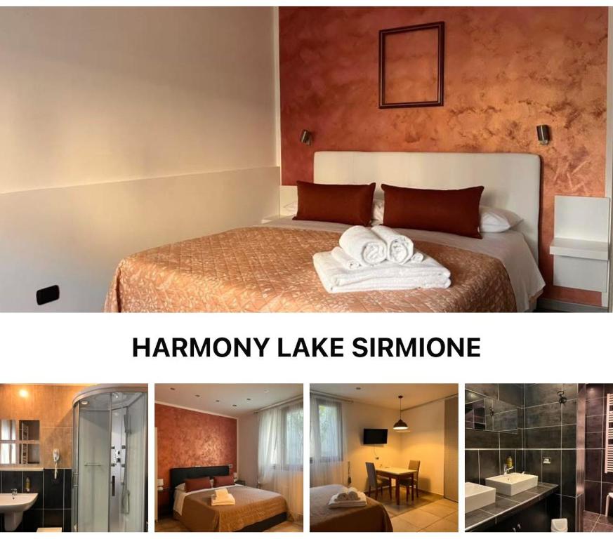 Postel nebo postele na pokoji v ubytování Harmony Lake Sirmione