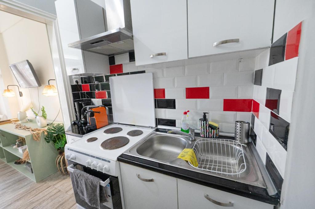 Kuchyňa alebo kuchynka v ubytovaní SERENITY yard apartment