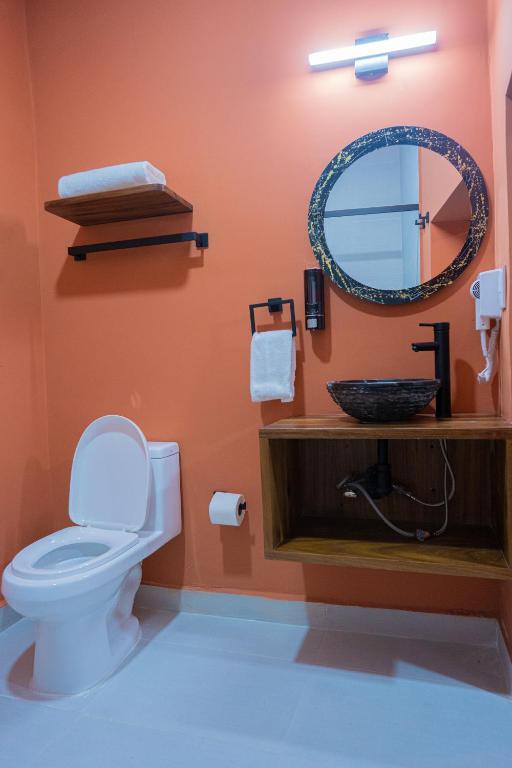 Koupelna v ubytování Casa Tsumbak