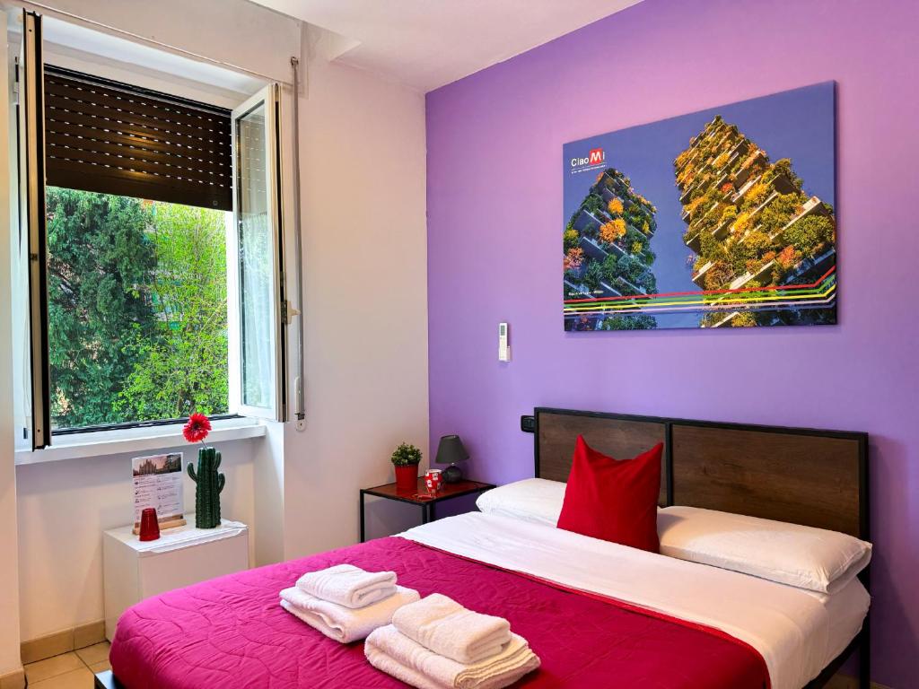 Postel nebo postele na pokoji v ubytování CiaoMi - Hostel & Long Stay - Milano Niguarda & Bicocca