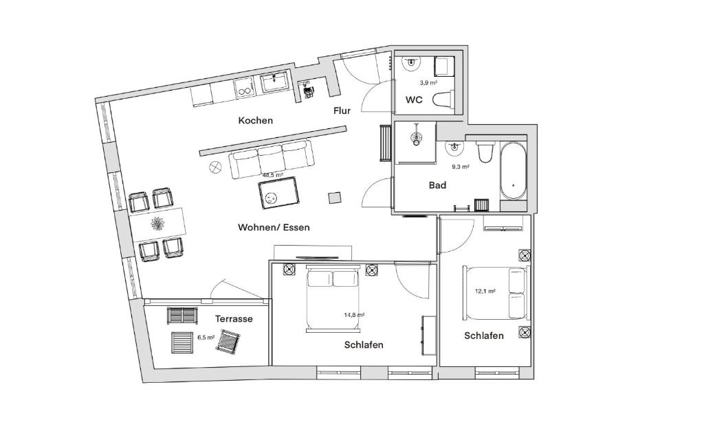 PINEAPPLE APARTMENTS - Altstadt III - 91qm - 1x free parking - 17