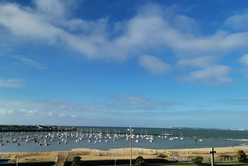 Un tas de bateaux sont garés dans un port dans l'établissement Résidence Andréa Doria - Location de Vacances - PORNICHET - T3 - FACE PORT MAE-5861, à Pornichet