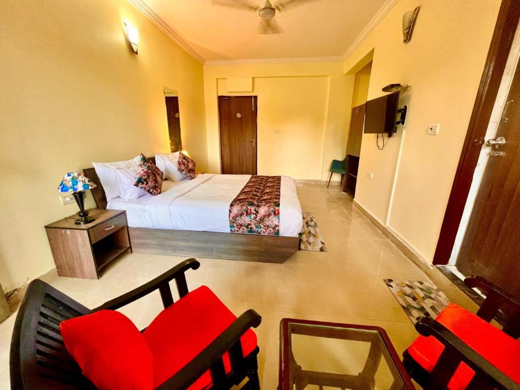 Postel nebo postele na pokoji v ubytování The southern Soul Beach Resort -close to calangute beach Managed By Shivam Resort