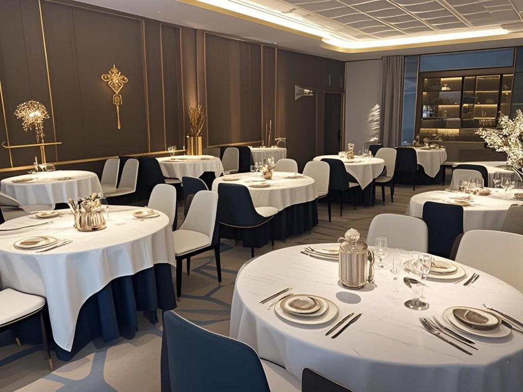 Restaurace v ubytování Yu Manju High-floor Huge-Screen Audiovisual Hotel-Guangzhou Tower Zhujiang New Town Sports West Road Branch