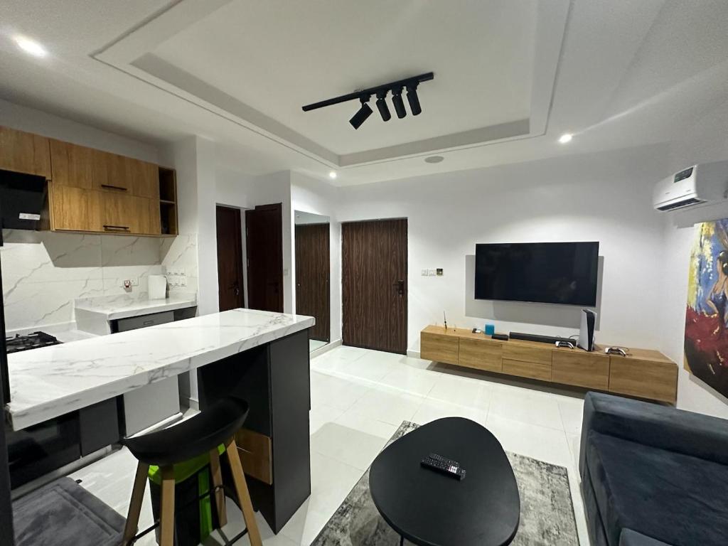 Kuchyň nebo kuchyňský kout v ubytování Olu's Condo